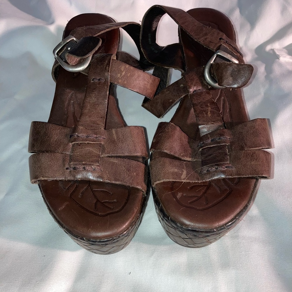 EUC Born leather platform sandals.